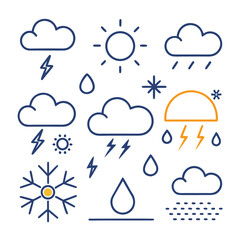 Obraz premium weather forecast icons