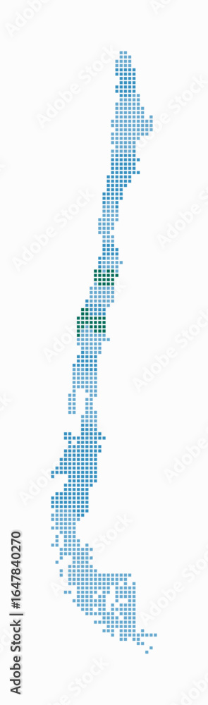 Aufkleber chile dotted map. digital style map of the country on white background. chile shape with square dots