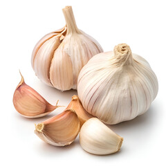 Obraz premium Fresh garlic, with its smooth, papery white skin and firm.