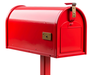 red post box with mailbox