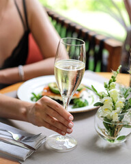 Enjoy an elegant and exquisite dining experience featuring champagne and