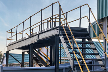 access structures industrial, walkway and platform metal with stairs, structural engineering fabrication ,