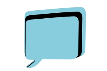Paper speech bubble in the shape of a rectangle on a orange background. Flat white chat icon in the form of an empty speech bubble. Free space for text or image.