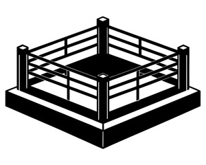 boxing ring  silhouette vector ,boxing ring icon illustration