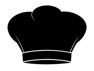 Chef hat black silhouette vector illustration ,cook hat icon