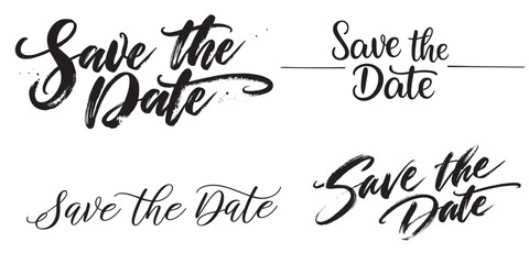 Elegant Save the Date Calligraphy Designs for Invitations and Announcements Wedding Celebration Date Reminder, Invitation Design Element