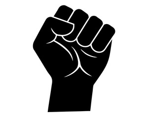 Fist silhouette vector, power, strength icon