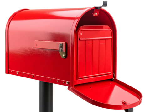 red mailbox with a letter