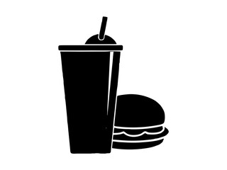 Food or Drink  silhouette vector,burgar or Drink icon