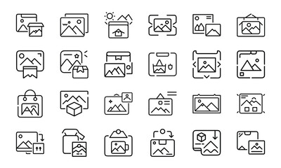 24 E-commerce and Shopping Line Icons Online Store, Delivery, Discount, Order Tracking, Product Rating, Inventory, Mobile Shopping, Payment, and Customer Review Vector Icon Set