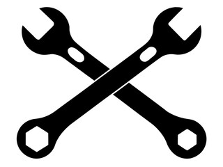 two crossed wrench silhouette vector,wrench icon,wrench  icon