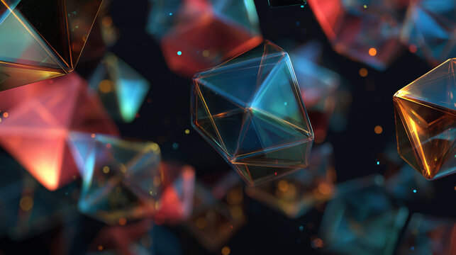 Abstract polygonal 3D shapes - Powered by Adobe