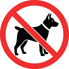 No Dogs Allowed Sign Red Circle Prohibition Symbol for Pet-Free Zones