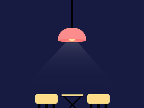 Cozy Evening Nook with Soft Lighting Flat design