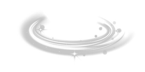 White translucent wind streams with light sparkles and soft motion blur. Visual effect of winter swirl, cold wind gust or airflow from air conditioner on transparent background. © Alesya