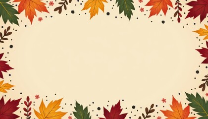 Obraz premium Autumn fall maple leaf season nature background border frame decoration seasonal harvest thanksgiving celebration holiday