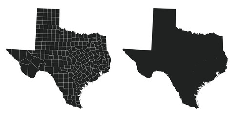 Texas of USA vector illustration fill, stroke with fill map