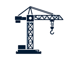 Construction crane icon vector on white  