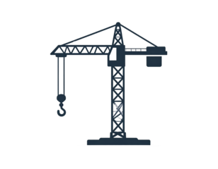 Construction crane icon vector on white