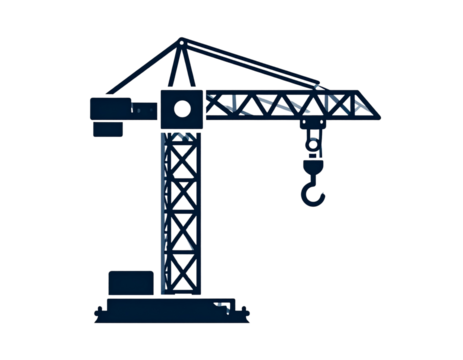 Construction crane icon vector on white  