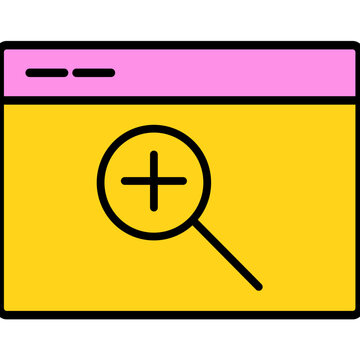 Web Browser Tool magnifying glass flat icon design