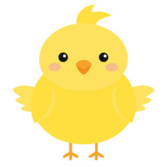 A Vector Adorable Yellow Chick Cartoon Illustration: Happy, Friendly, Springtime Design