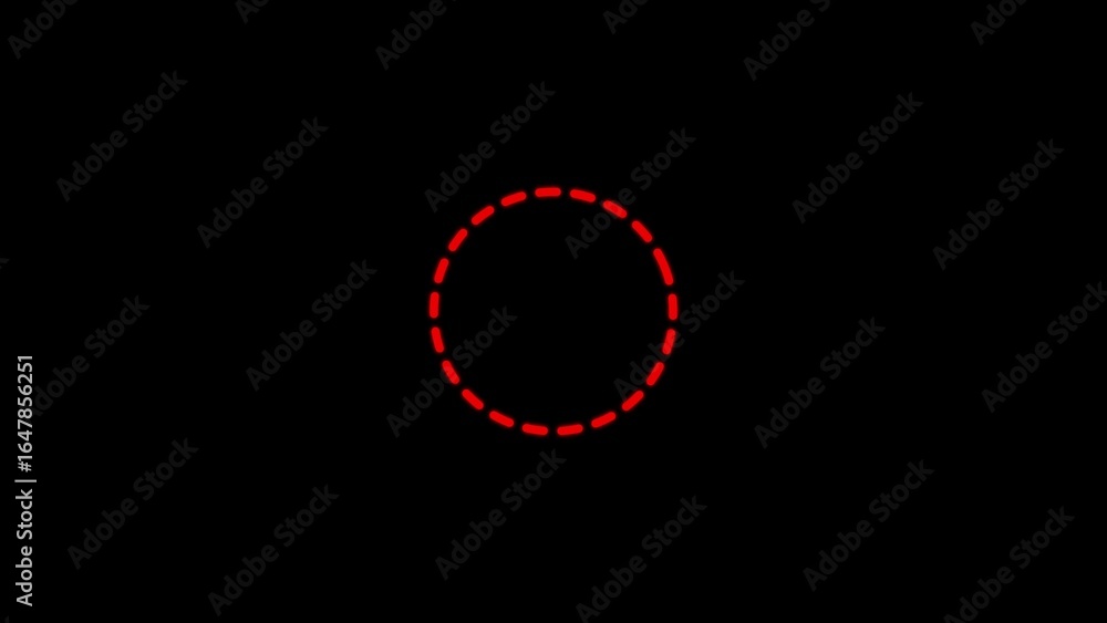 Poster abstract dotted circle a minimalist red shape on a black backdrop for modern design and visual commu