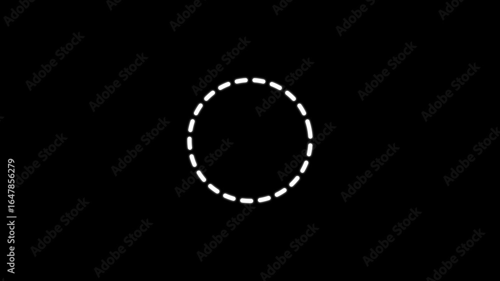 Poster minimalist dotted circle animation loop on black background for creative visuals and modern design p