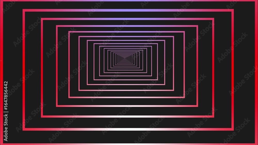 Poster infinite tunnel of rectangular frames a captivating optical illusion with gradient hues moving towar