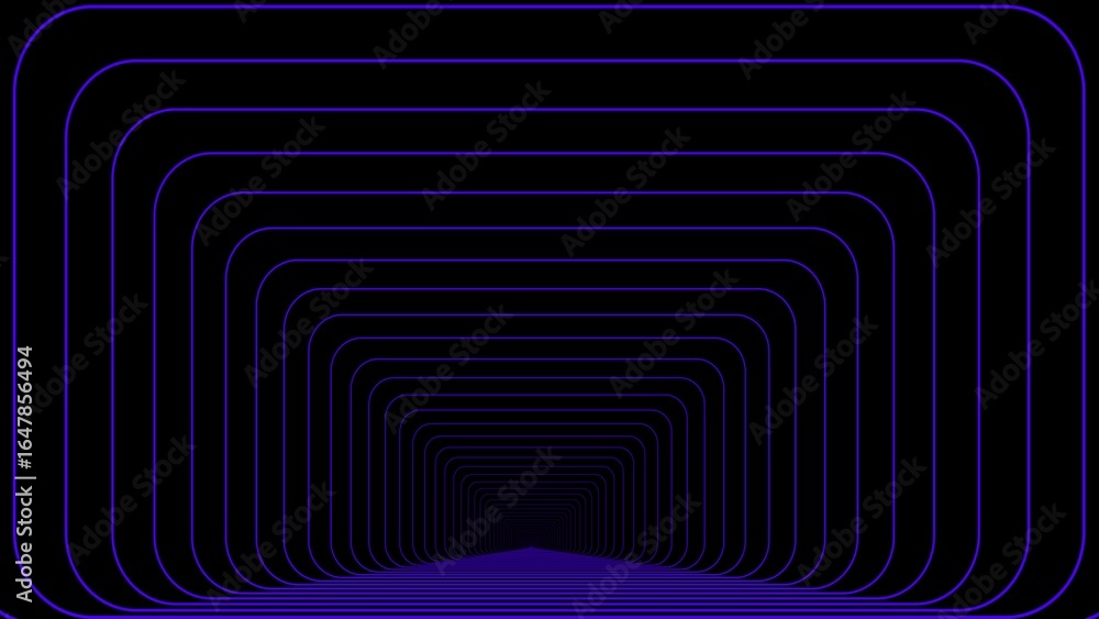 Poster infinite blue geometric tunnel a captivating perspective of depth and linearity in abstract artistry