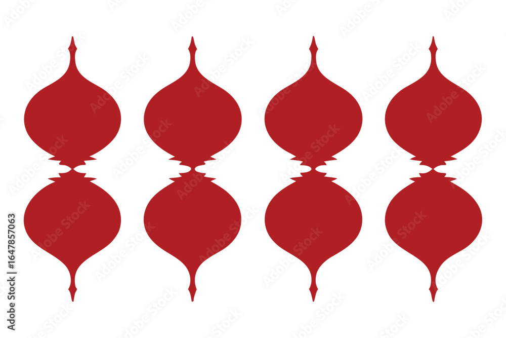 Aufkleber red ornamental shapes pattern on white background repetitive design elements for festive decor and c