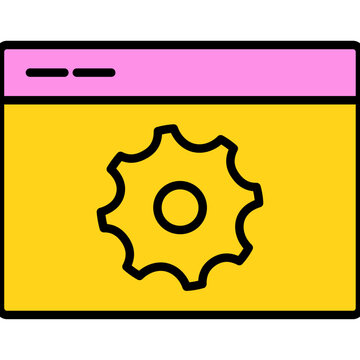 Web Browser setting Tool flat icon design