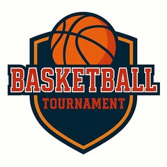 Collegiate Style Basketball Tournament Emblem Logo Design