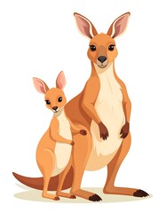 Cartoon kangaroo mother and joey (1)