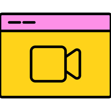 Web Browser video call Tool flat icon design