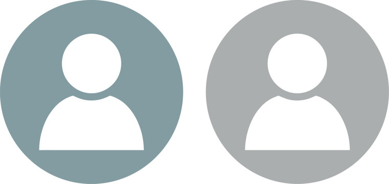 Vector set of user profile icons. Simple person silhouette avatar placeholders for website and mobile application interface.