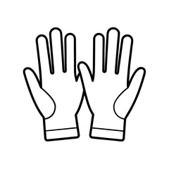 Safety Gloves Outline Icon on White Background
