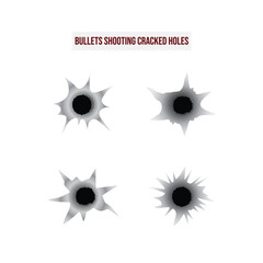bullet holes on cracked wall