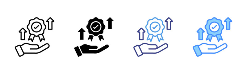 Quality Service icon set multiple style collection