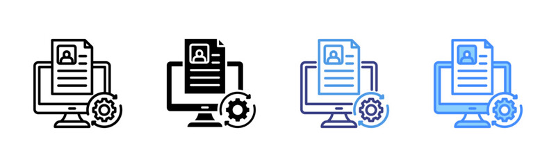 Curriculum Vitae icon set multiple style collection