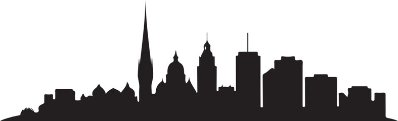 Obraz premium Victoria Skyline Silhouette Vector on White Background