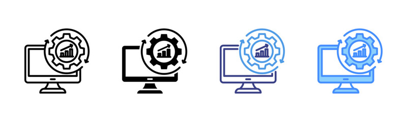 Software icon set multiple style collection