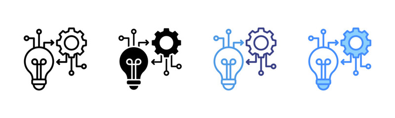 Implementation icon set multiple style collection