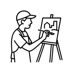 Line icon street artist vector on white background
Vector line icon on white background