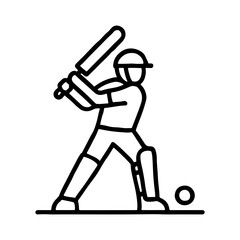 Line icon cricket game vector on white background
Vector line icon on white background