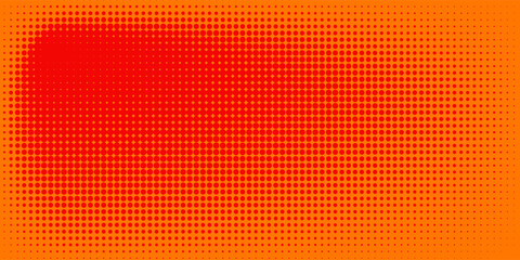 Naklejka premium Dots halftone orange color pattern gradient texture with technology digital background. Dots pop art comics with summer background.eps 10.