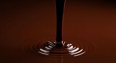Abstract Swirl of Melted Dark Chocolate with Top Copy Space.