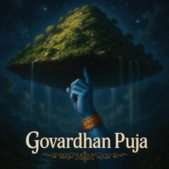 Govardhan puja card design.