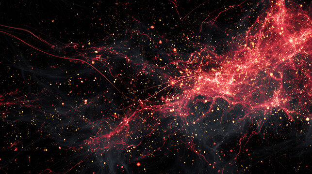 Red nebula galaxy space background cosmos universe stars cosmic explosion wallpaper astronomy illustration art