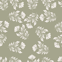 iTrendy exotic hand drawn flowers seamless pattern. Floral background for textile, wallpaper, banner, covers, surface, printing and home decor. Flower vector illustration.